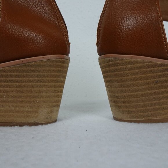Euro Soft by Sofft Wedge Sandals Women's Size 9M Brown Zip Back Strappy Comfort - Picture 11 of 14